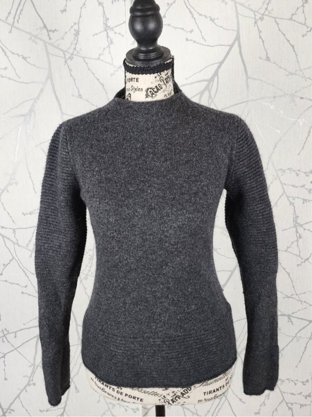 Banana Republic Gray Merino Wool Alpaca Blend Mockneck Sweater